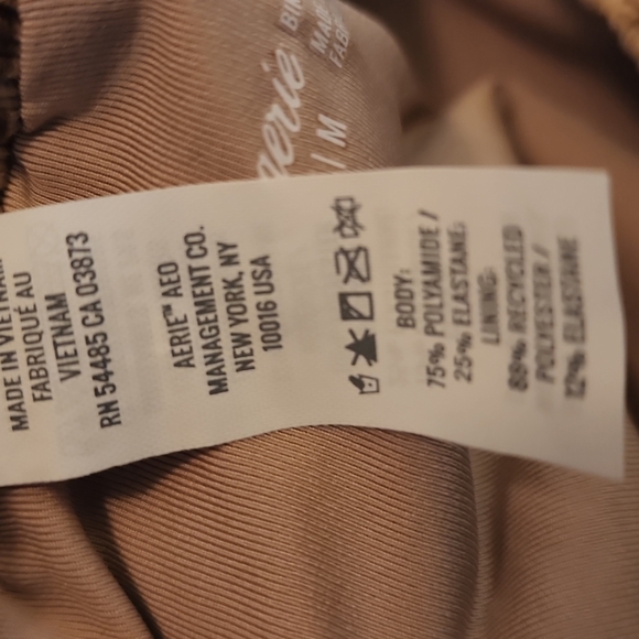 New Aerie Bikini Bottoms Sz Medium | Neutral Tan Ribbed Texture Animal Print - Picture 7 of 9